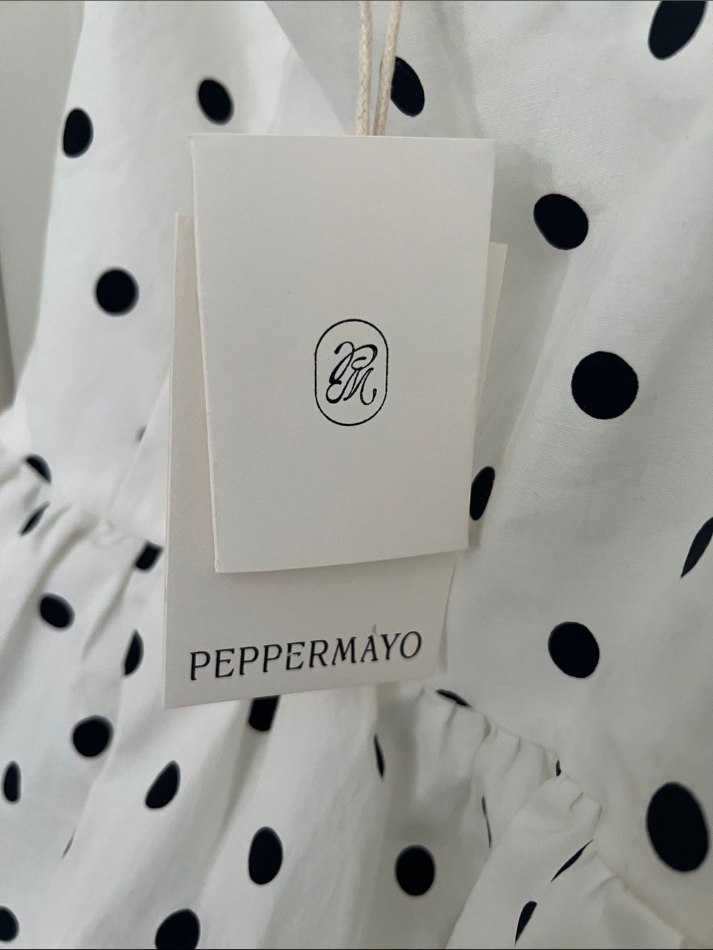 Polka Dot Halter Mini bubble Dress - White with Black Dots - Picture 3 of 4